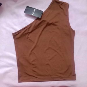 Xs size One Shoulder Straight Hem Short Top