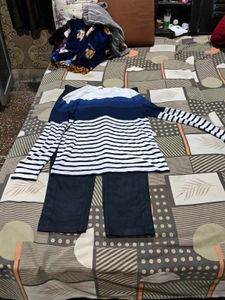 Striped Top and Pants Set