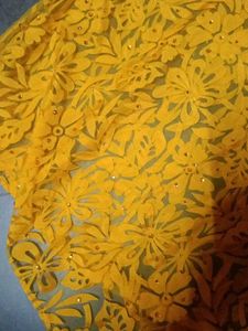 Elegant Yellow Floral dupatta
