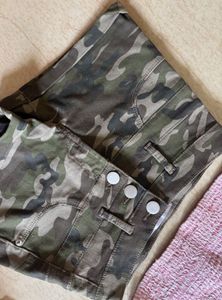 Smocked Off-Shoulder Top &amp; Camo Shorts Set