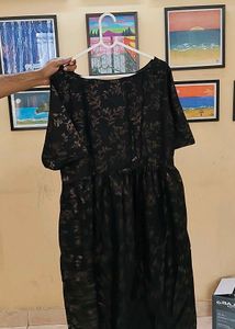 Elegant Black Floral Print Gown