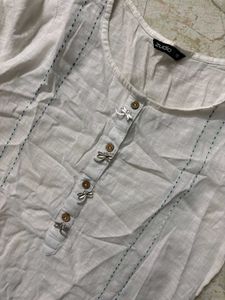 (combo dresses)White Kurta and blue fr