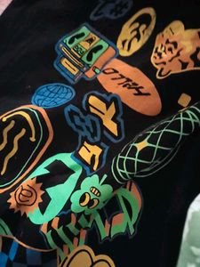 Retro Graphic Tee with Collage Design