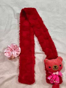 Red Plush Scarf