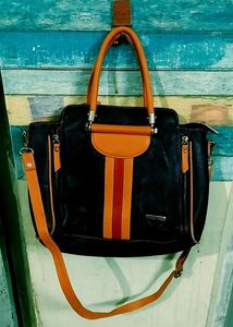 Structured Leather Tote Bag