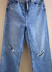 Distressed Wide Leg Jeans