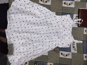 Cute White Heart Print Dress
