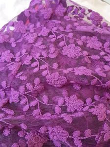 Purple Net Embroidery Top