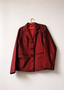 Chic Red Blazer &amp; Pants Set