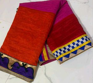 Vibrant Saree with Embellished Border