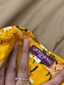Uptownie Yellow Floral One Shoulder Top