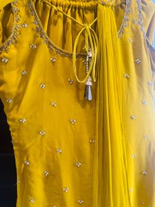 Mustard Embellished Kurta Set