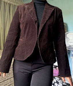 Classic Brown Velvet Blazer