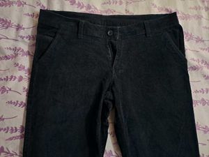 Stylish Dark Gray Corduroy Pants
