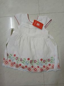 White Embroidered Floral Dress