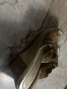 Gold Heels Slipper Party Wear