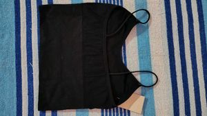 Black Ribbed Crop Top