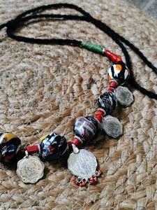Rare Vintage Millefiori Beads And Coin Boho Choker