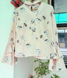 Chic Floral Bell Sleeve Top