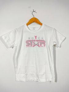 White Printed Casual T Shirt (Boy's)