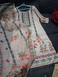 Floral Print Kurta Set with Dupatta