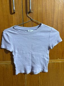 Ribbed Lavender Crop Top