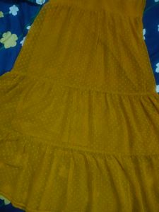 Aayu yellow swiss Dot Midi Dress