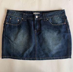 Y2k embellished denim mini skirt