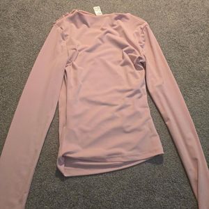 H&amp;M pink Ruched Long Sleeve Top