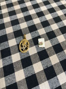 Gold Tone Om Pendant &amp; Stud
