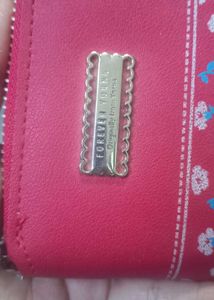 Cute Red Floral Zip Wallet