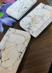 melamine  Marble Pattern Decorative starter Trays