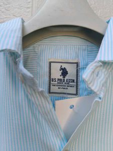 New with tag Light Blue Striped Button-Up Shirt