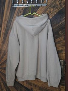 ​H&amp;M Beige Oversized Fleece Hoodie