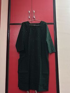 Elegant Green Kurta with Sequins