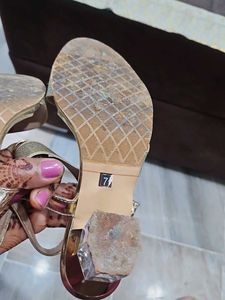 Gold Sparkly Heeled Sandals