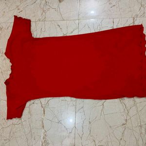 Vibrant Red Casual Dress