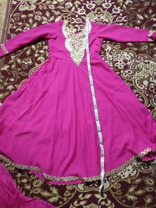 Pink Anarkali With Dupatta