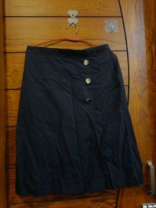Navy Buttoned Skirt