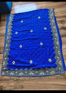 Royal Blue heavy handwork Saree