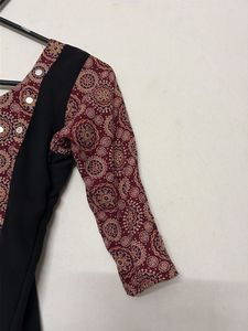 Stylish Black &amp; Maroon Kurta with Mirror Work