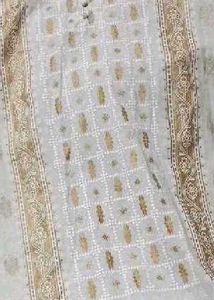 Elegant Off-White &amp; Gold Kurta Set
