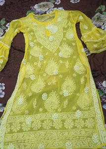 Yellow Chikankari Kurta