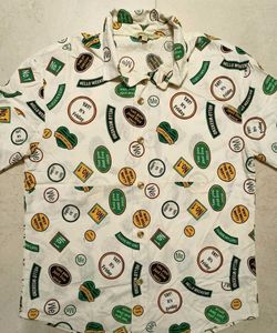 Fun Graphic Print Button-Up Shirt