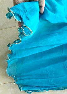Turquoise Kurta with Gold Print