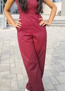 Elegant Maroon Jumpsuit