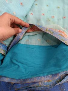 Blue Chiffon Saree