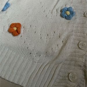Cute Floral Knit Cardigan