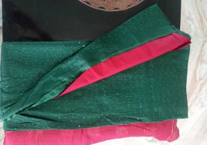 Green &amp; Pink Dress Material