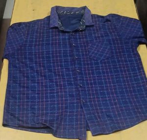 Men's Blue Checked Casual Shirt